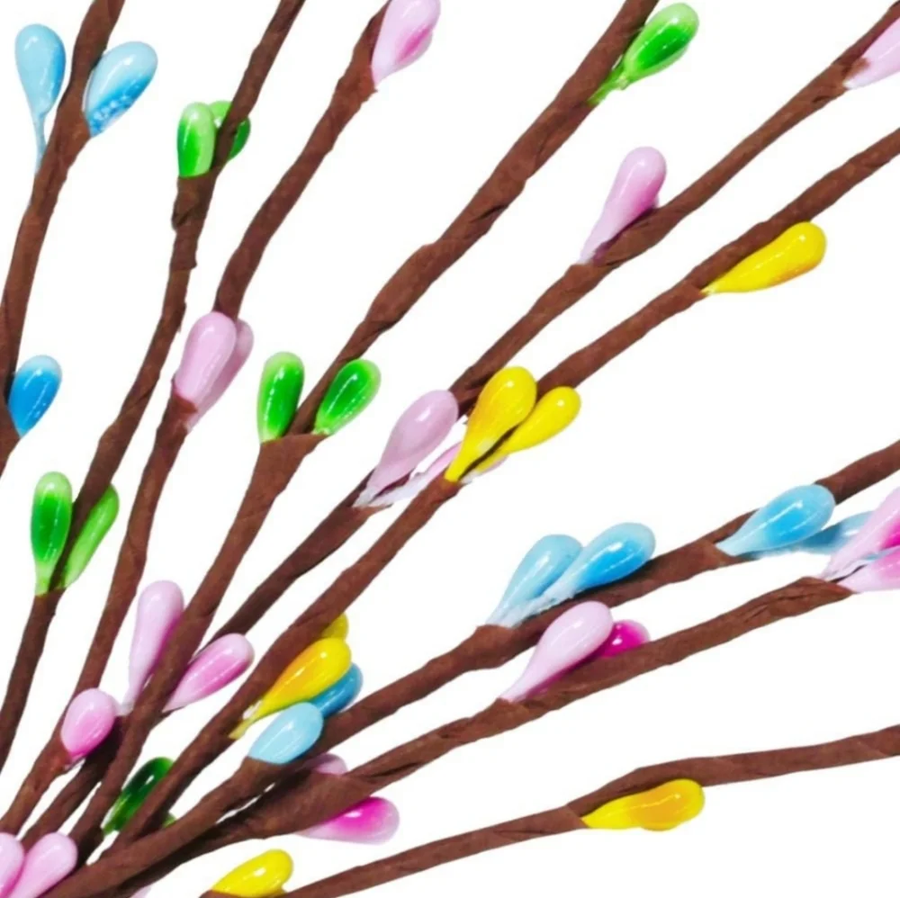 Pastel Color Floral Easter Pick Stem Spray for Crafts‎ Wreaths Spring Home Décor
